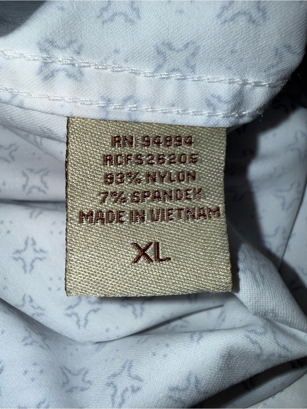 Men’s Pearl Snap Western Shirt, White and Gray Geo Print, Short Sleeves - Picture 5 of 8